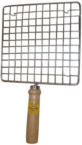 Stainless Steel Square Wire Roaster Rack, Papad Jali, Roti Jari with Wooden Handle/Easter Day Gift 13 Inch...