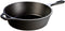Lodge 3 Quart Pre-Seasoned Cast Iron Deep Skillet - Signature Teardrop Handle & Assist Handle - Use in the Oven, on the Stove or Grill, or Over a ...