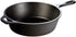 Lodge 3 Quart Pre-Seasoned Cast Iron Deep Skillet - Signature Teardrop Handle & Assist Handle - Use in the Oven, on the Stove or Grill, or Over a ...
