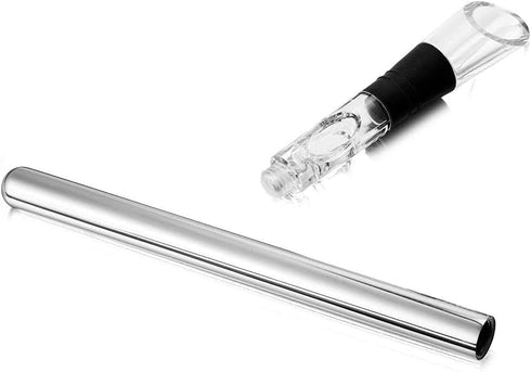 Wine Chiller Ice Red Wine Bottle Stainless Steel Cooler Chiller Stick Container Freezer 3 in 1 with Aerator and Pourer Wine Accessory (2)...