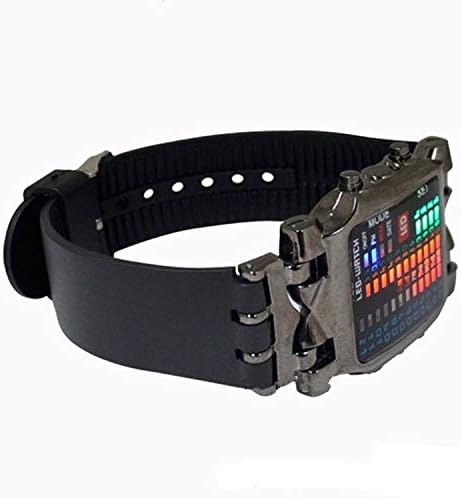 MINILUJIA Men Cool Digital Watch Binary Time LED Display Waterproof with Rubber Band Unique Creative Fashion Sport Wristwatches One PCS...