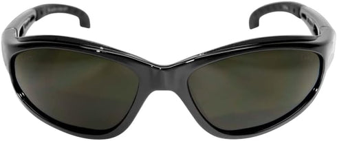 Edge SW11-IR5 Dakura Wrap-Around Safety Glasses, Anti-Scratch, Non-Slip, UV 400, Military Grade, ANSI/ISEA & MCEPS Compliant, 5.04" Wide, Black Fr...