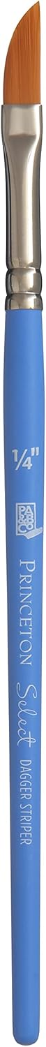 Princeton Select Artiste, Series 3750, Paint Brush for Acrylic, Watercolor and Oil, Dagger Striper, 1/4 Inch...