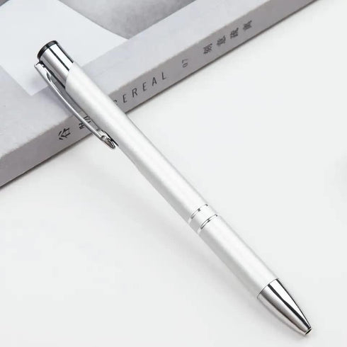 Stylish quality 5 metal ballpoint Pens, black ink, soft writing experience (Silver)...