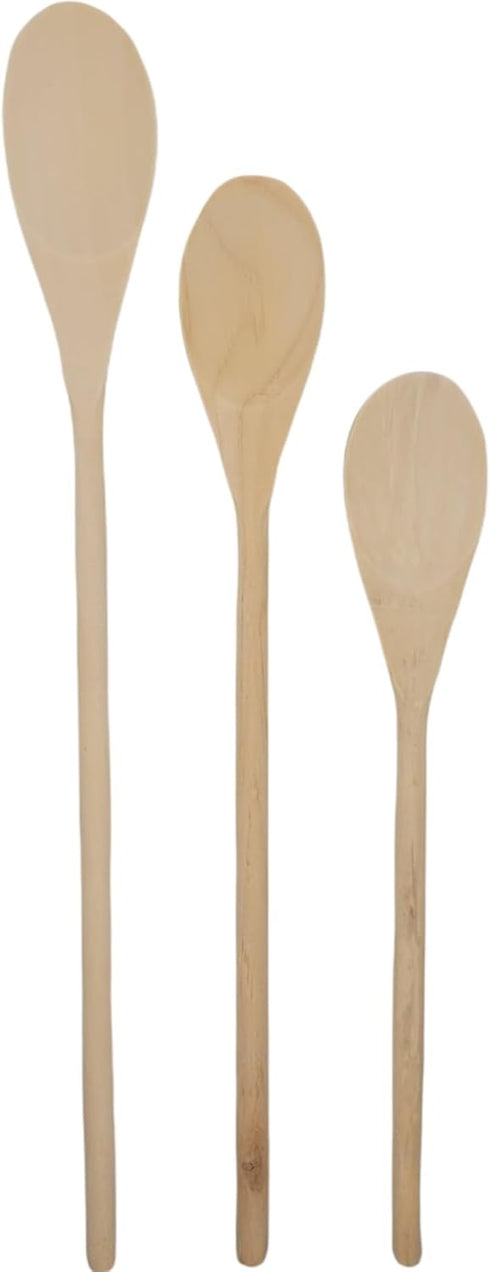 3 piece Long Handle Wooden Mixing Spoon Set - 10", 12" and 14" Long (1 set)...