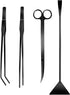 4Pcs Aquascaping Tools Kit, Long Stainless Steel Aquarium Plant Tools with Black Anti-rust Coating, Aquarium Tweezers, Scissors, and Scrapers for ...
