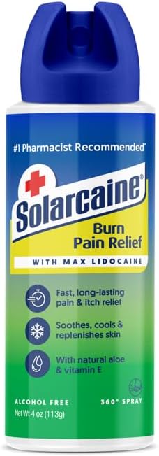 Solarcaine Aloe Sunburn Relief Spray with 4% Lidocaine - After Sun Care Relief Spray for Burns, Scrapes & Itch - Aloe Spray to Soothe, Cool & Repl...