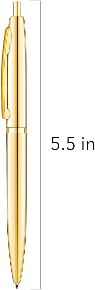 Unibene 6 Pack Gold Click Ballpoint Pens - Black ink Medium Point(1 mm), Metallic Retractable Pen Nice Gift for Business Office Students Teachers ...