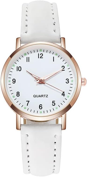 Classic Women's Wrist Watches with Easy-to-Read Luminous Dial, Quartz Movement and Leather Band - Vintage Small Face Round Watches for Ladies...