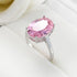 ASFKIPMF Women 925 Silver Oval Cut Pink Topaz Gemstone Gp Pink Austria Crystal Lady Bridal Wedding Engagement Zircon Cushion Cut Super Light Pink ...