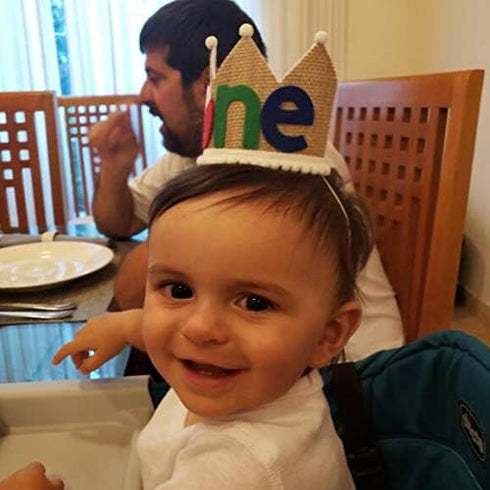 Ofishally One Crown for 1st Birthday - Photo Booth Prop, Party Favor Hat...