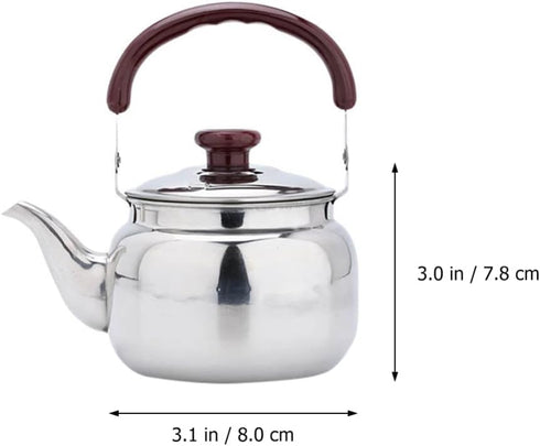 LIFKOME Traditional Stainless Steel Heavy Duty Tea Kettle With Sandwich Bottom and Specialty Cool Touch Handling Mirror Finish Stainless Steel Whi...