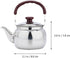 LIFKOME Traditional Stainless Steel Heavy Duty Tea Kettle With Sandwich Bottom and Specialty Cool Touch Handling Mirror Finish Stainless Steel Whi...