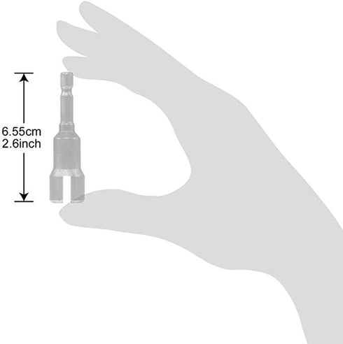 QWORK Wing Nut Driver, 2 Pack, Power Wing Nut Drill Bit Socket Tool with 1/4 Quick Connect Hex Shank, for Panel Wing Nuts, Screws Eye C Hook...