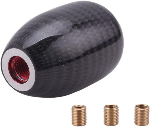 muge racing Universal Carbon Fiber Shift Knob Automatic/Manual Gear Shift Knob for Most Vehicles with 3 Adapters...