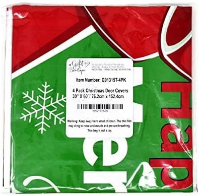 4 Pack Christmas Bathroom and Front Door Holiday Decorations and Covers...