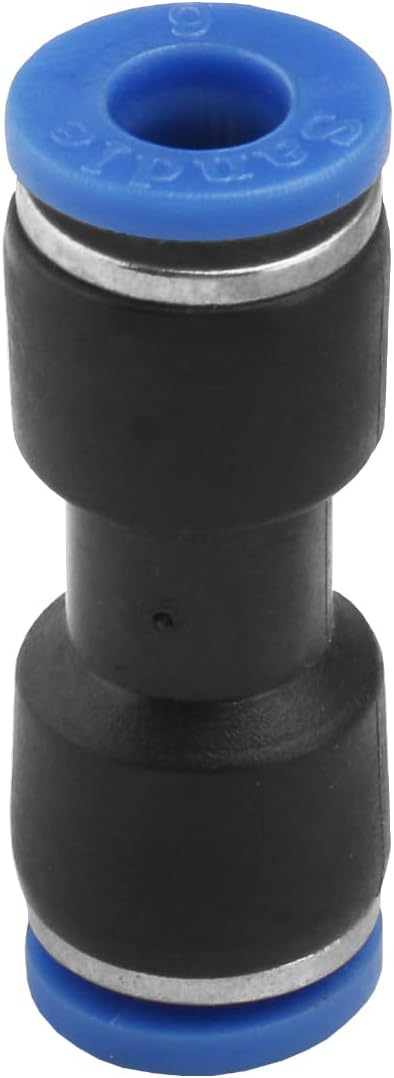 Baomain 10pcs Pneumatic Union Fittings PU-6 6mm Push In Quick Touch to Connect Tube...