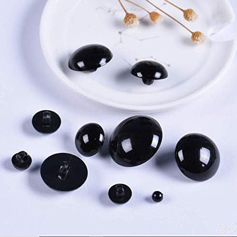 100 Pcs Assorted Sizes Sewing Black Eyes Sew On Plastic Safety Eye Half Ball Round Domed Buttons in Box for Crafts DIY...