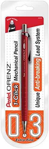 Pentel® Orenz Mechanical Pencil, B Lead, 0.3 mm, Red Barrel...