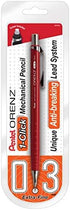 Pentel® Orenz Mechanical Pencil, B Lead, 0.3 mm, Red Barrel...