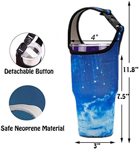 Tumbler 30oz Carrier Holder Pouch with Shoulder Strap, Fit for YETI, Rtic, Atlin, Ozark Trail, Rambler 30 oz Insulated Tumbler Coffee Cup, Neopren...