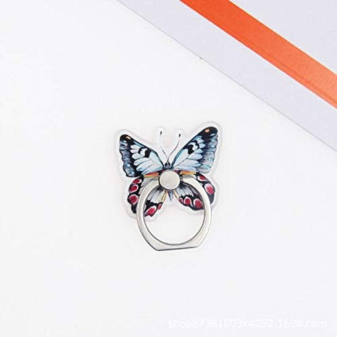 4Pcs Phone Ring Holder Stand, Cute Butterfly Animal Funny 360 Rotation Finger Ring Grip Kickstand Mount for Cellphones and Tablets (Butterfly Ring...