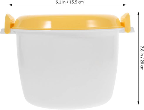 Microwave Rice Cooker Vegetable Steamer Set Portable Travel Removable Non- Stick Pot Kitchen Cookware for Cooking Soup Rice Stews Oatmeal 20X20X15...