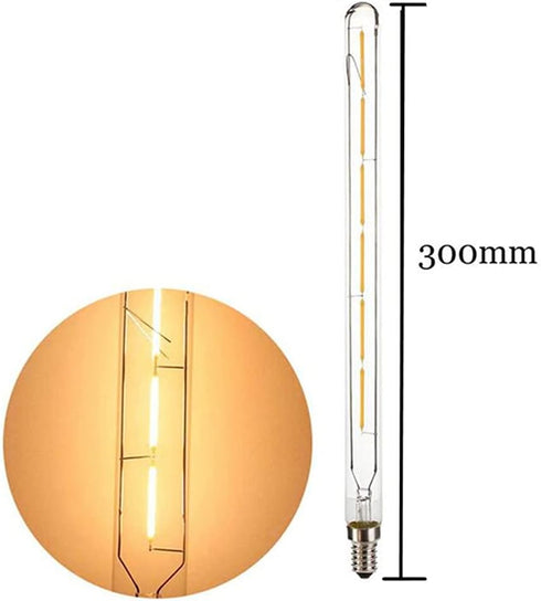 T300 Dimmable Vintage LED Edison Bulbs 6W T300 Dimmable LED Filament Bulb Long Tubular Vintage LED Lights,E14 Small Base,Clear Glass,Warm White 23...