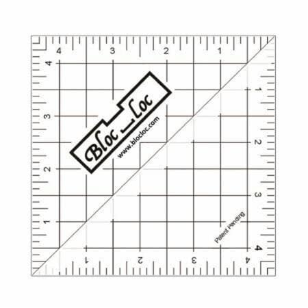 Bloc Loc Brand Half Square Acrylic Triangle Ruler, 4.5x4.5 Inches - Quilting Ruler for Sewing and Crafting Projects...