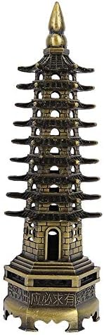 Tower Statue Tower Model Metal Alloy Pagoda Zen Garden Miniature Feng Shui Decoration for Office Home Desktop Ornaments Collectible Figurines...