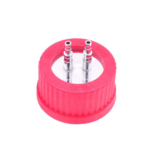 316 Stainless Steel Small 2-Port Vent Assembly, for GL45 Universal Laboratory Glass Bottles, High Temperature PBT, 45 mm, GL45_S2...