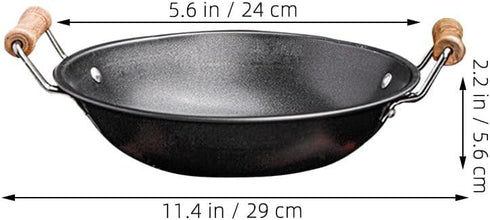 Small Iron Pot Camping Cooking Pot Stainless Steel Wok Kitchen Metal Pot Stainless Steel Pot Dry Pot Cooking Tool Wok for Stove Dual Handle Wok St...
