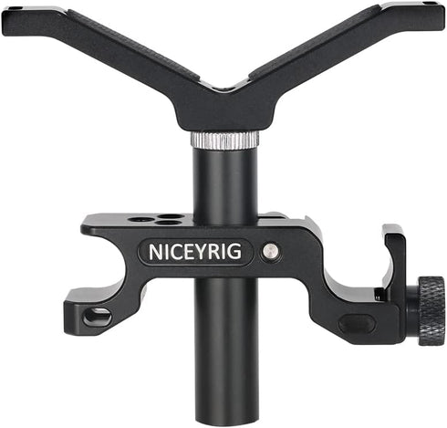NICEYRIG 15mm LWS Rod Lens Support Y-Bracket, 64mm Vertical Adjustment Applicable for Heavy Long Lens Diameter 50mm to 140mm - 475...