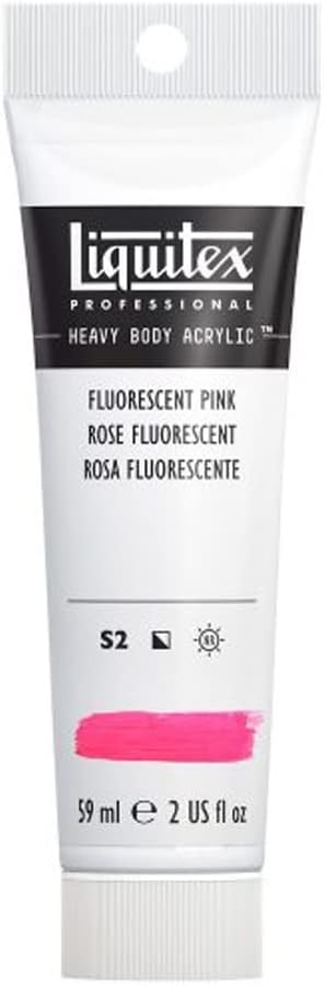 Liquitex Professional Heavy Body Acrylic Paint, 2-oz (59ml) Tube, Fluorescent Pink...