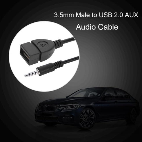 AUX to USB Adapter (Not for Headphone) 3.5mm Male Audio Jack Plug to USB 2.0 Female Converter for Playing Music with USB Flash Drive in Car - 2 Pa...