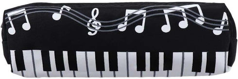 Black violin Oxford Cloth Pencil Case,Square Single Layer Music Notes Piano Keyboard Pencil Case Large Capacity Pen Bags Stationery Office Supplie...