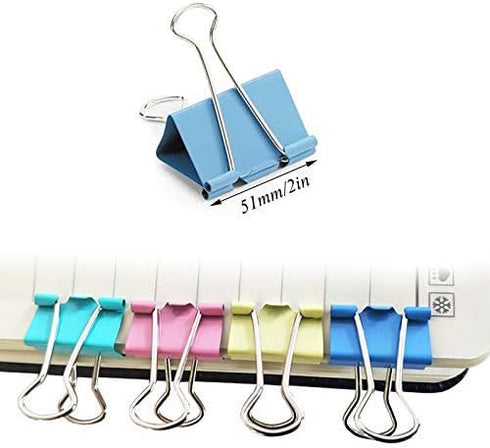 18 Pcs Colorful Extra Large Binder Clips 2 inch Length for Office...