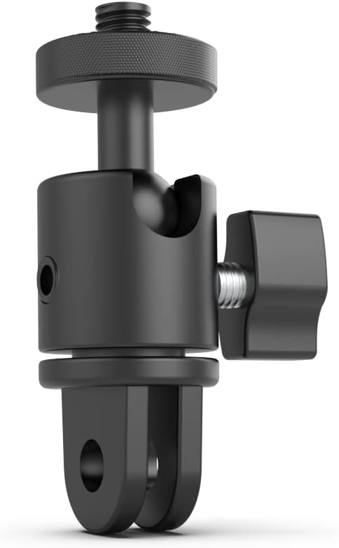 Aluminum 360 Degree Rotation Camera Mount, 1/4 Screw Adjustable Adapter Mount, Compatible with GoPro Hero 12/11/10/9/8/7, DJI, Sony, Xiaomi yi and...