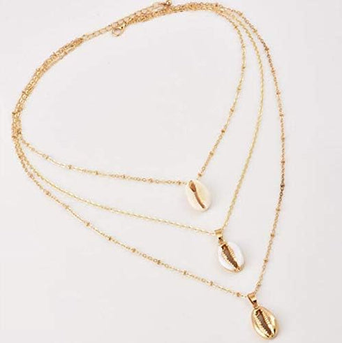 Chargances Boho Gold Sea Shell Necklace Women Layered Collar Choker Jewelry Delicate Ladies Necklace Beach Accessories for Girls...