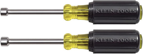 Klein Tools 630M Tool Set, Made in USA, Magnetic Nut Driver Set with Nut Driver Sizes 1/4 and 5/16-Inch, 3-Inch Hollow Shaft, Cushion Grips, 2-Pie...