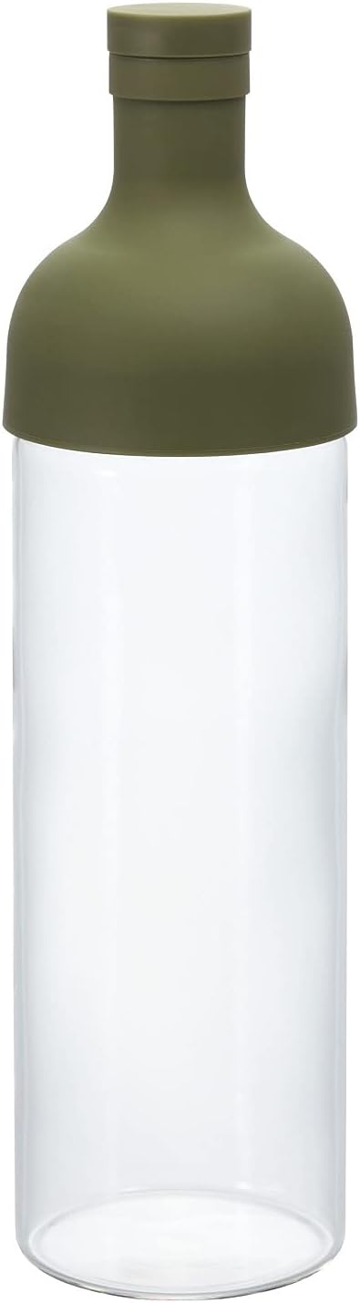 Hario Cold Brew Tea Wine Bottle, 750ml, Olive Green...