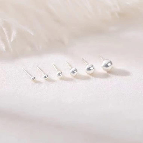 925 Sterling Silver Stud Earrings for Women, Sterling Silver Earrings Tiny Stud Earrings for Multiple Piercings 5 Pairs Different Sizes Stud Earri...