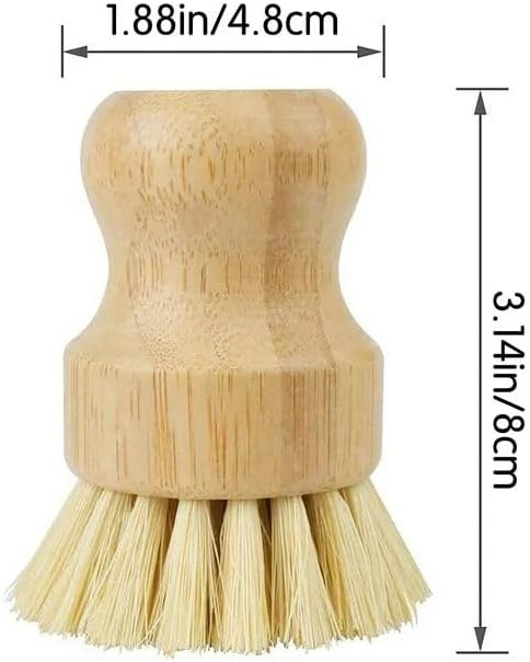 1 Pcs Palm Wooden Dish Scrubber Brush,Bamboo Dish Brush Set, Dish Brushes, Durable Wood Dishes Scrub Brush, Natural Round Vegetable Cleaning Pots ...