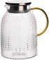 The Glass Water Pitcher with Lid and Handle, Glass Tea Pitcher, Carafe, Teapot and Jug for Coffee, Juice, Ice Water and Flower Tea Suitable for Yo...