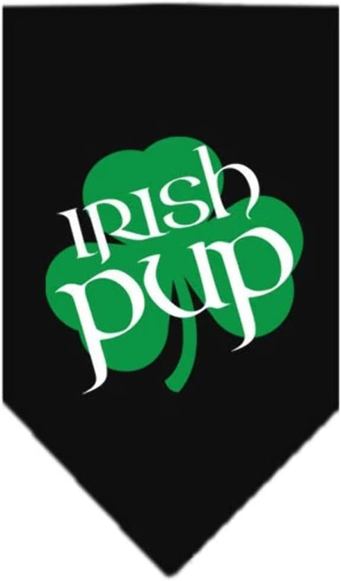 Pet and Dog Bandana Screen Printed, Irish Pup Black Large...