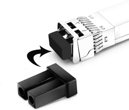 SFP SFP+ Ethernet Dust Cover Fiber Optic Port Plug Dust Caps for LC Duplex Port, Black Silicone, 20pcs...