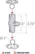 RAM Mounts RAM-B-201U-C Double Socket Arm (Long) Compatible with RAM B Size 1" Ball Components...
