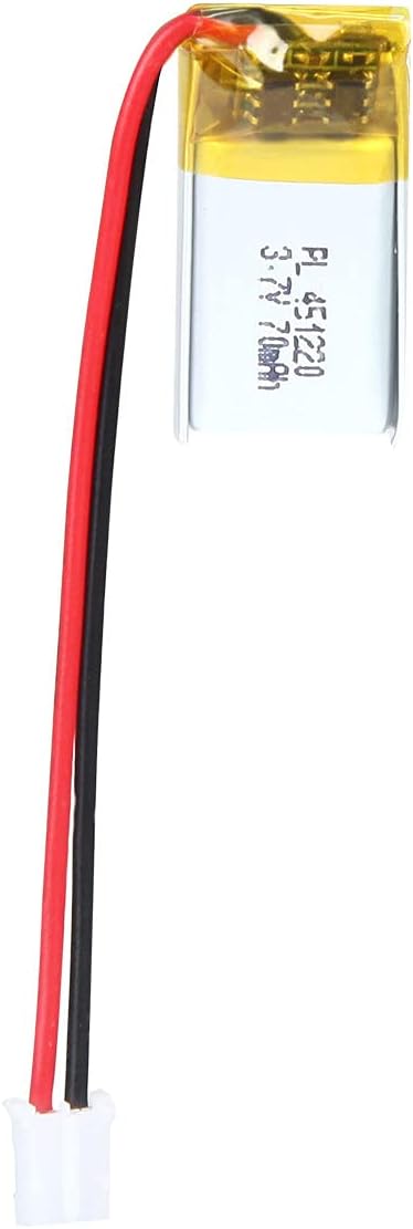 3.7V 70mAh 451220 Lipo battery Rechargeable Lithium Polymer ion Battery Pack with JST Connector...