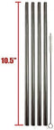 EXTRA LONG Stainless Steel Drinking Straws 10.5" Length 4 Qty - Wide Straight...