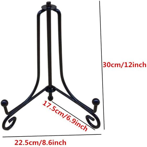 12 inch Anti-Slip Display Pictures Stand, Black Easel Picture Frame Holder Stand, Iron Plates Display Photo Holder Stand for Books, Tabletop Artwo...
